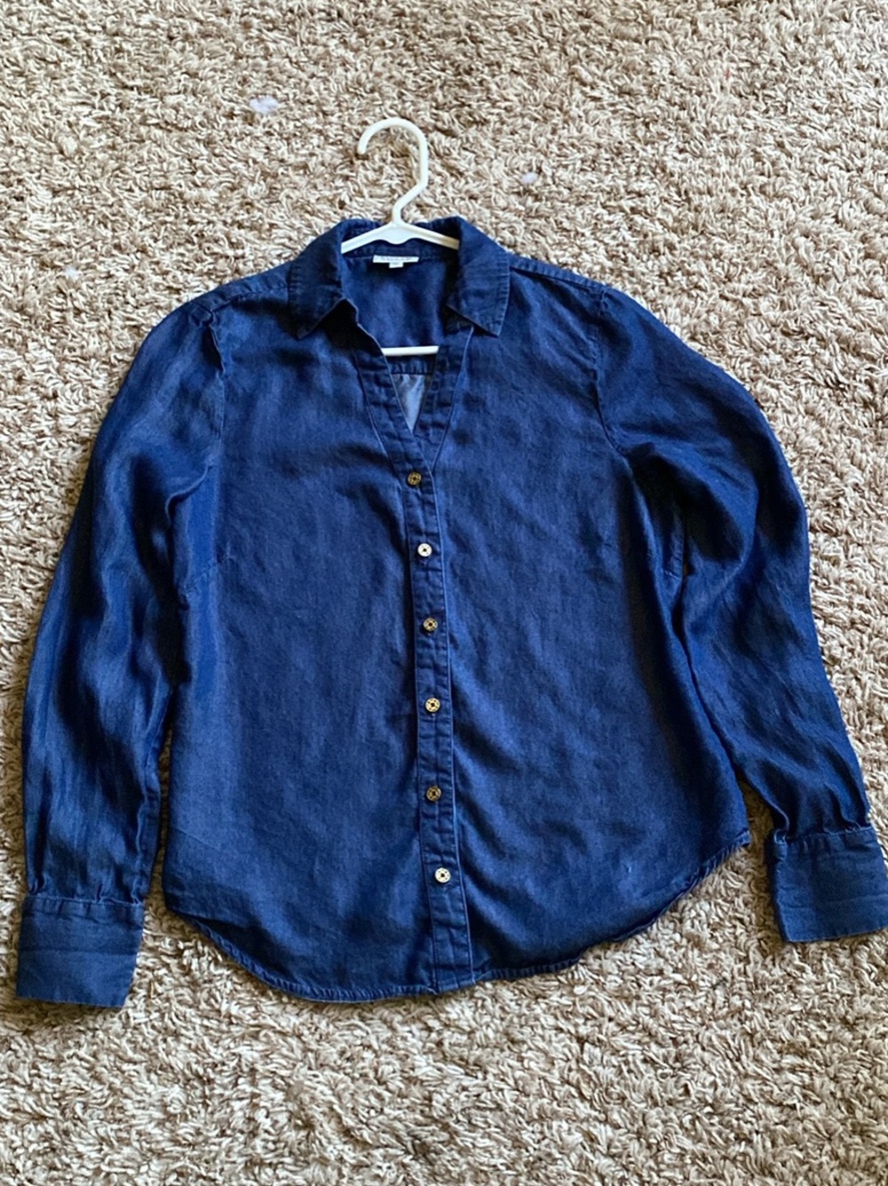 Jaclyn Smith Navy Button-Up Shirt